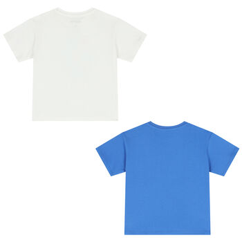 Younger Boys Blue & White T-Shirts ( 2-Pack )